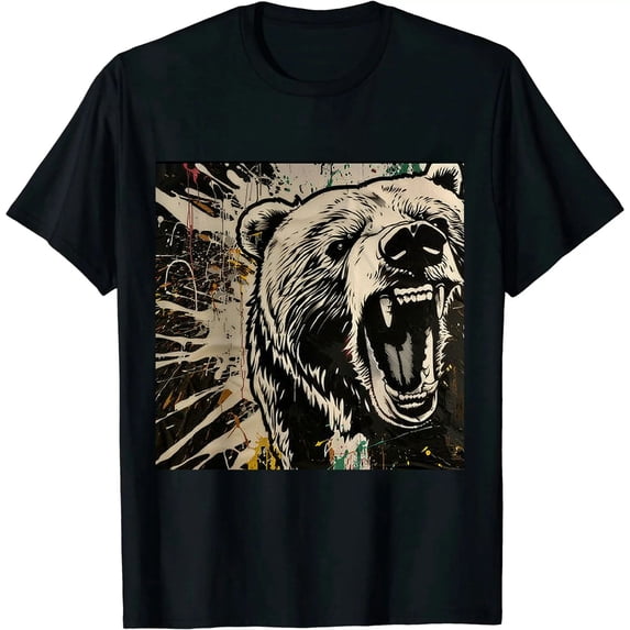 Qinduosi Unisex Graphic Printed States T Shirts Casual Short Sleeve Tee Shirt Black