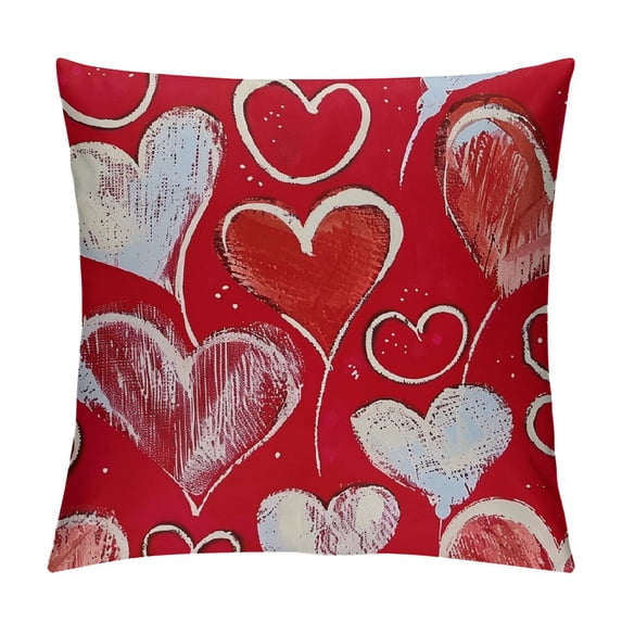 Qinduosi Valentines Day Pillow Cover Inch Heart Decoration Holiday Home Decorative Cushion Case for Sofa Couch Decor AA