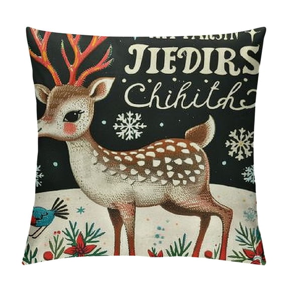 Qinduosi Vintage Christmas Pillow Covers Set of Christmas Pillows Decorative Pillows Snowman Christmas Decorations Winter Holiday Decor for