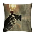 thumbnail image 1 of Qinduosi Vintage Cinema Poster Pillow Covers Movie Theater with Popcorn,Filmstrip,Clapboard Pattern Home Decor Couch Pillow Case  White, 1 of 5