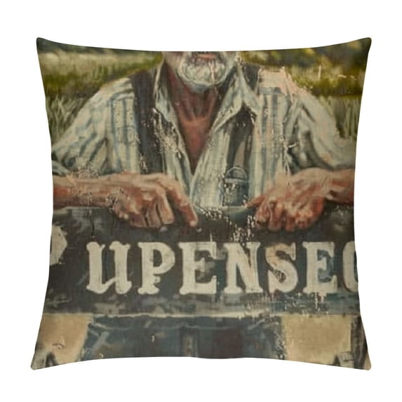 Qinduosi Vintage Farmhouse Animal Pillow Covers Set of Retro Farmer's Market Truck Rooster Sheep Feed Seed Premium Poultry Farm Home Décor Throw Pillow Case Cushion Cover for Sofa (")