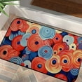 thumbnail image 1 of Qinduosi Vintage Floral Front Door Mat Welcome Mat, Non-Slip&amp;Absorbent Indoor Door Mats, Durable Rubber Backing Floor Doormat for Entryway, Patio, Porch, Orange Blue 19.68*39.37 in, 1 of 6