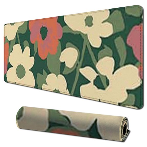 Qinduosi Vintage Flowers Square Mouse Pad,Cute Mouse Pads for Wireless Mouse Desk Accssories,Stitched Edge Mousepad Non-Slip Rubber Base Mouse Mat for Computer Laptop Home Office Decor