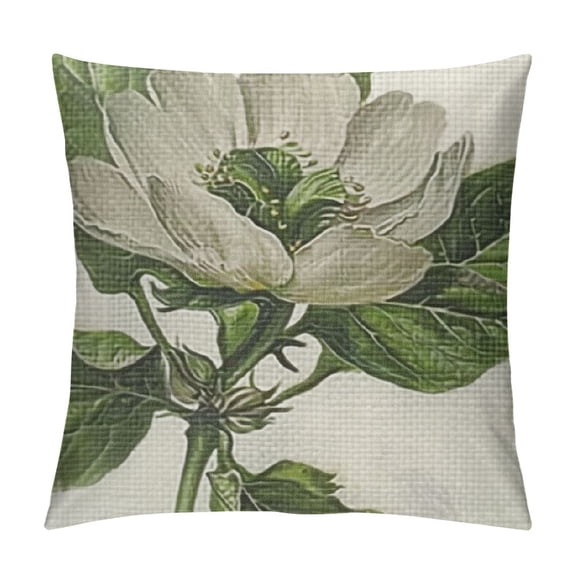 Qinduosi Vintage Throw Pillow Cover Fresh Insect Pillow Case Inch Decorative Men Women Boy Girl Room Cushion for Home Bed White