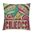 thumbnail image 1 of Qinduosi Vintage Throw Pillow Cushion Cover, Foreground of Striped Layout Print, Decorative Square Pillow Case, ", Green Pink White, 1 of 5