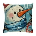 thumbnail image 1 of Qinduosi Warm Winter Wishes Blue Decorative Throw Pillow Covers Set of Snowman Merry Christmas Porch Outdoor Home Decor, Buffalo Plaid Check Hohoho Joy Holiday Couch Cushion Case, 1 of 5