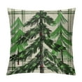 thumbnail image 1 of Qinduosi Watercolor Christmas Tree Pillow Covers Inch Green Black White Buffalo Plaid Decorative Pillow Cases Xmas Holiday Square Throw Pillows Set of  Home Decor For Sofa Couch Bedroom Porch Outdoor, 1 of 5