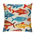 Qinduosi Watercolor Fish Throw Pillow Covers ,Art Fish Blue Red Fish