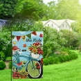 thumbnail image 1 of Qinduosi Welcome Flowers Bicycle Butterfly Daisy Summer Spring Double Sided House Flag Garden Banner, Enjoy The Ride Bike Sunflower Flowers Basket Garden Flags for Anniversary Yard Outdoor Dec 28x40in, 1 of 8