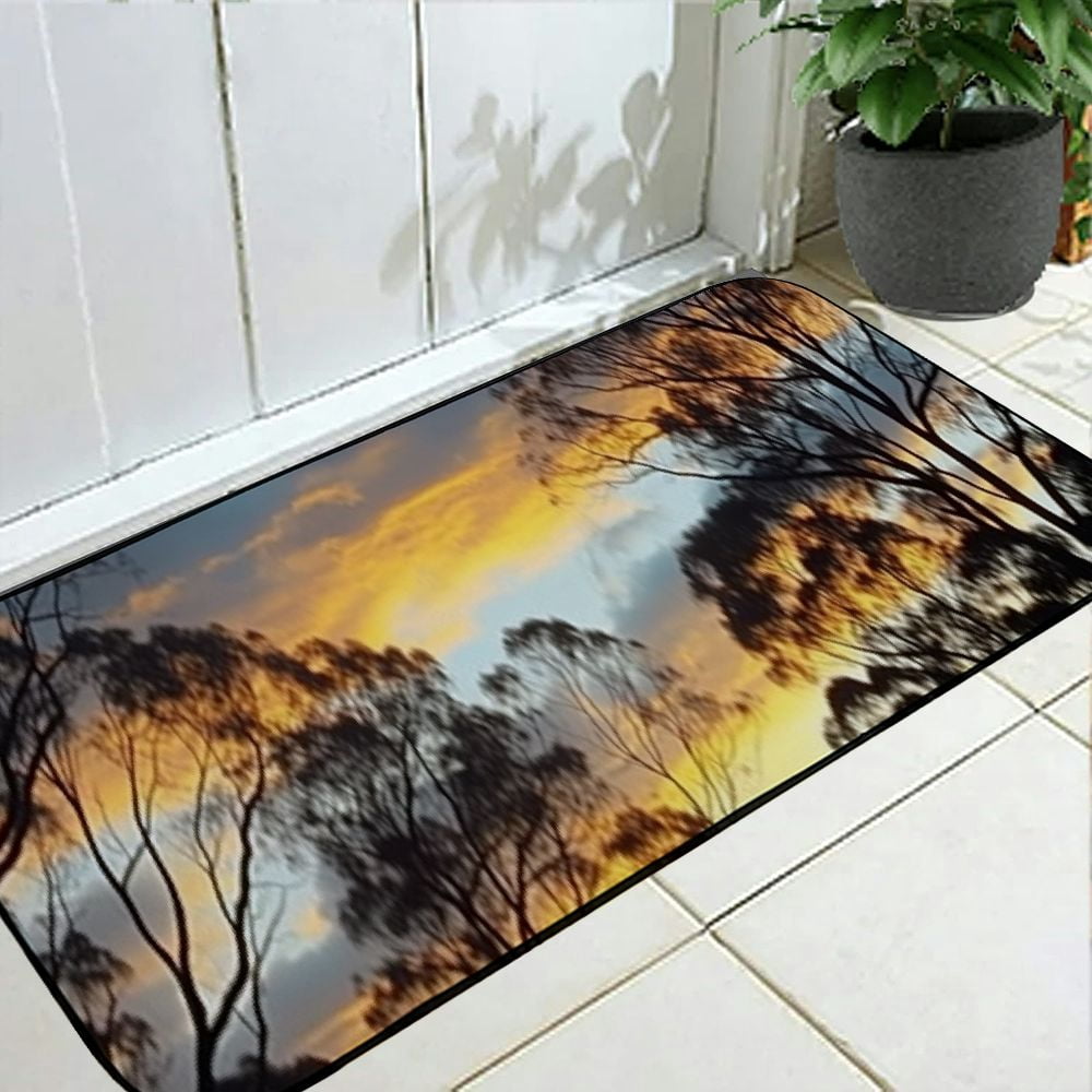 Qinduosi Welcome Mat, Decorative Door Mat, Door Mat with Non-Slip Rubber Backing, Easy Cleaning, Traps Dirt, Rug for Entry, Patio, Garage