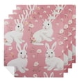 thumbnail image 1 of Qinduosi White Bunny Cloth Napkins, Dinner Napkins Washable Reusable Polyester Table Napkins for Parties, Weddings and Dinners 2 PCS, 1 of 7