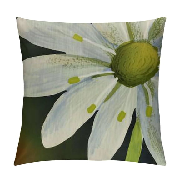 Qinduosi White Daisy Bloom with Grace Spring Pillow Covers of Green Spring Summer Decorations Home Sweet Home Farmhouse Throw Cushion Case for Home Sofa Couch White