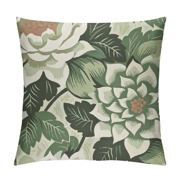 Qinduosi White Pillow Covers of Floral Decorative Throw Pillows For Flowers Modern Home Decor For Sofa Living Room Outdoor White