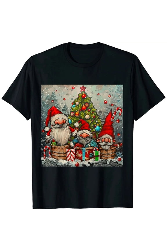 Winter T-Shirt for Women Family Christmas Party Tops Xmas It's Cold Outside Snowman Graphic Tees Black