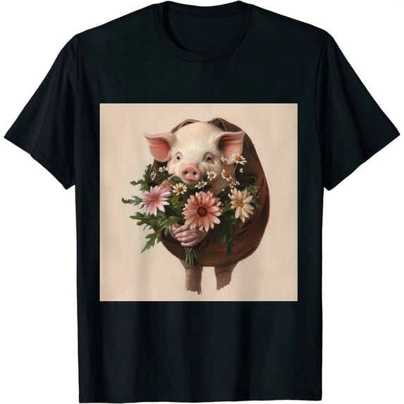 Qinduosi Women Cute Mushroom Oversized T Shirt Kawaii Graphic Cottagecore Tee Crewneck Short Sleeve Tops Teens Black