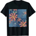 thumbnail image 1 of Qinduosi Women Vintage Flower Boho T Shirt Cottage Core Floral Black, 1 of 3