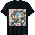 thumbnail image 1 of Qinduosi Women's Bunny Easter Print Crewneck Short Sleeve top Black, 1 of 3