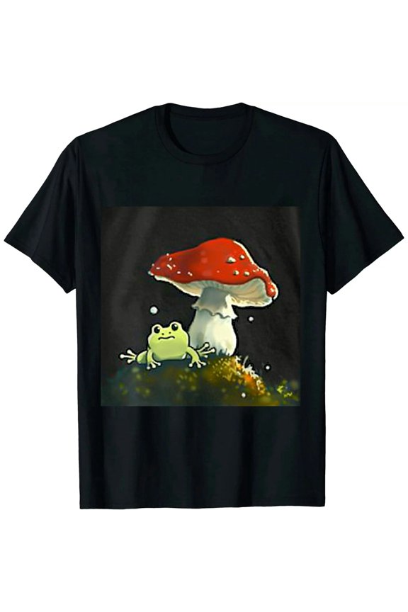 Women's Cactus Print Crop Top Summer Short Sleeve Graphic T-Shirts Black