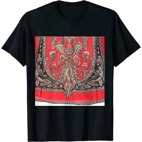 Qinduosi Women's Floral Printed Long Sleeve Shirts V Neck Pleated Tops Black