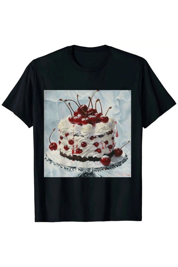 Women's Short Sleeve  Baby Tees Slim Fit Cute Fruit Graphic Print T Shirt Summer Crop Top for Teen Girls Black