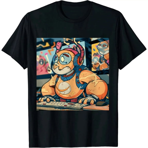 Qinduosi - Women's Short Sleeve Graphic T-Shirt Black