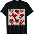 thumbnail image 1 of Qinduosi Women's Vintage T-Shirt Valentine's Day Gift Tees Holiday Casual Tops Black, 1 of 3