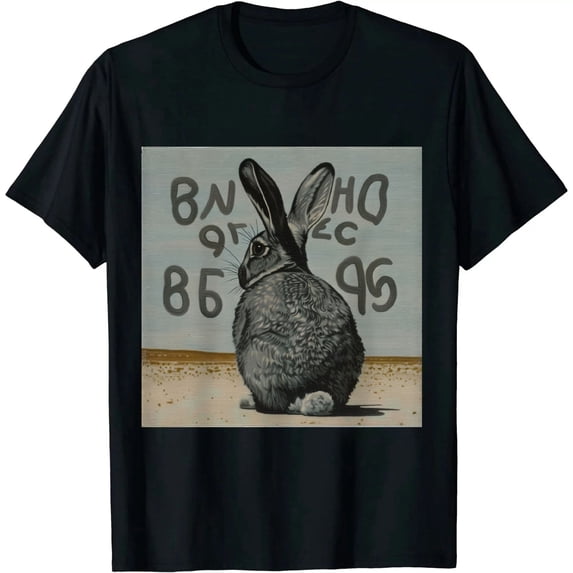 Qinduosi Womens Easter Bunny T Shirts Funny Easter Shirts for Women Cute Bunny Tees Black