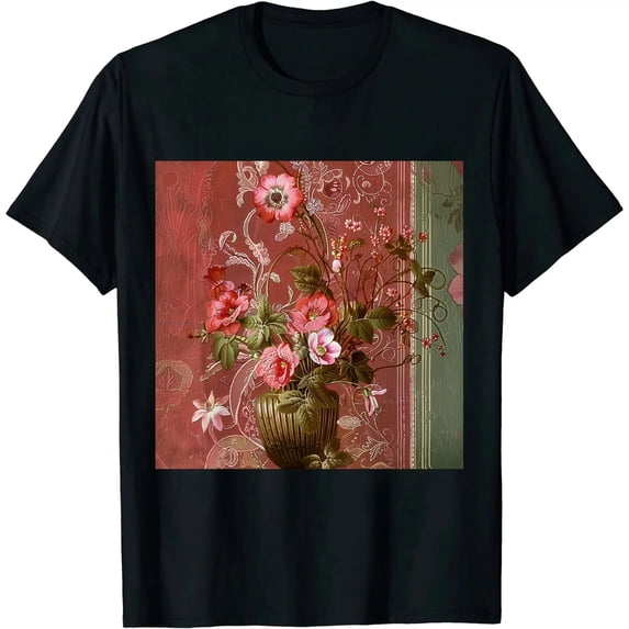 Qinduosi Womens Long Sleeve T Shirts,Women's Fashion Three Quarter Sleeve Print Round Neck Top Black