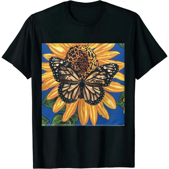 Qinduosi Womens Plus Size Daisy Graphic T-Shirt Summer Flower Cute Short Sleeve Shirts Casual Loose Tees Tops for Women Black