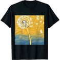 thumbnail image 1 of Qinduosi Womens Plus Size Tops Dandelion Tshirt Summer Short Sleeve Crew Neck Loose Casual Tee Shirt Black, 1 of 3