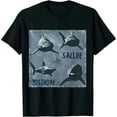thumbnail image 1 of Qinduosi Womens Shark Nope Tshirt Fear of Sharks Breeds Graphic Novelty Tee for Ladies Black, 1 of 3