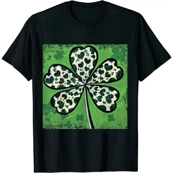 Qinduosi Womens St Patrick's Day Shirts Lucky Graphic Tee Shirt Lucky St Patricks Day T Shirt Green Tops Black