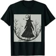 thumbnail image 1 of Qinduosi Womens There's A Little Witch in All of Us Tshirt Funny Halloween Tee Black, 1 of 3