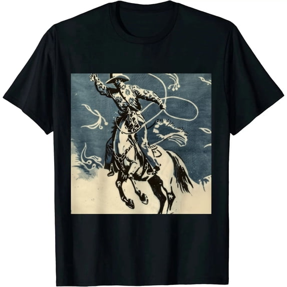 Qinduosi Womens Vintage Horse Print T Shirt Retro Cactus Pattern V Neck Short Sleeve Tee Tops Black