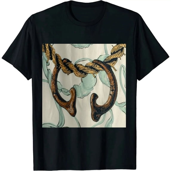 Qinduosi Womens Vintage Horse Print T Shirt Retro Cactus Pattern V Neck Short Sleeve Tee Tops Black