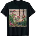 thumbnail image 1 of Qinduosi Womens Vintage Horse Print T Shirt Retro V Neck Tee Tops Black, 1 of 3
