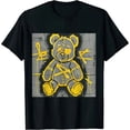 thumbnail image 1 of Qinduosi Yellow Python Design Printed Neon Bear Sneaker Matching T-Shirt Black, 1 of 3