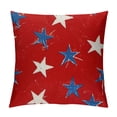 thumbnail image 1 of Qinduosi h of July Pillow Covers of , Red Blue Stars Freedom Decor Patriotic Throw Pillows Independence Memorial Day Pillowcase Outdoor Decorations Farmhouse Cushion Case for Home White, 1 of 5