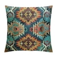 thumbnail image 1 of Qinduosi of Throw Pillow Covers Decorative Green Geometric Abstract Vintage Polyester Pillow Cases Square Pillocases for Bed Sofa White, 1 of 5