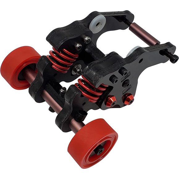 QingLeng Nylon Sturdy & Stable Wheelie Bar with Dual Spring Buffer for Traxxas 1/10 EREVO 2.0 E-REVO E REVO - Red Wheels 103