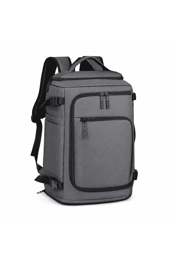 Carry On Travel Backpack, Weekender Backpack with Shoe Compartment, Wet Dry Pocket, Luggage Strap and 17 Inch Laptop Storage, Gray