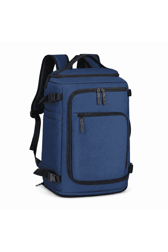 Carry On Travel Backpack, Weekender Backpack with Shoe Compartment, Wet Dry Pocket, Luggage Strap and 17 Inch Laptop Storage, Navy Blue