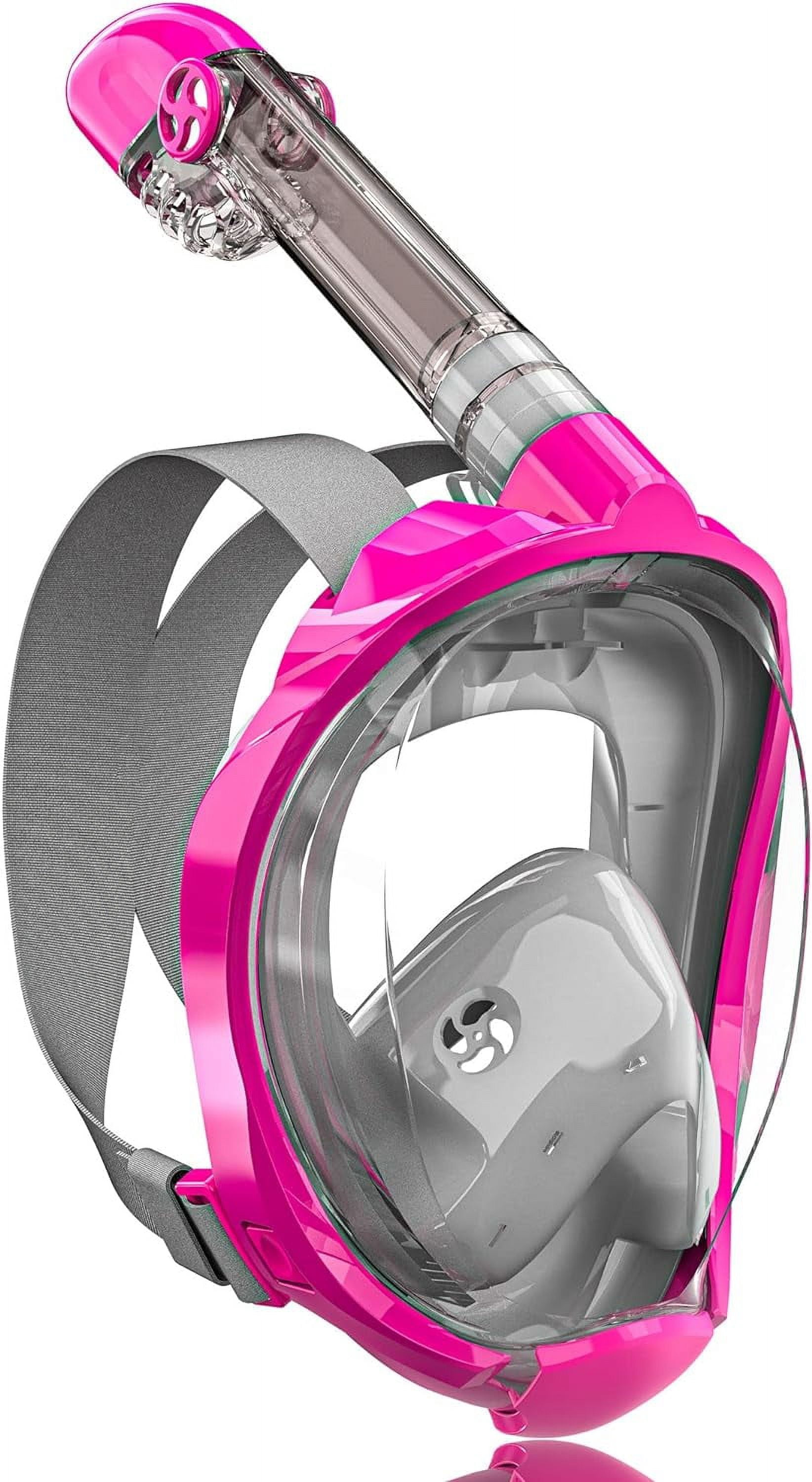 QingSong Full Face Snorkel Mask - 180° Panoramic View, Anti-Fog, With Camera Mount For Adults