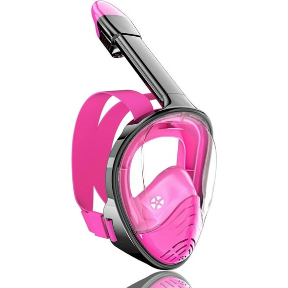 QingSong Full Face Snorkel Mask for Adults & Kids, Snorkeling Gear with Camera Mount, 180 Degree Panoramic View Snorkel Set Anti-Fog Anti-Leak