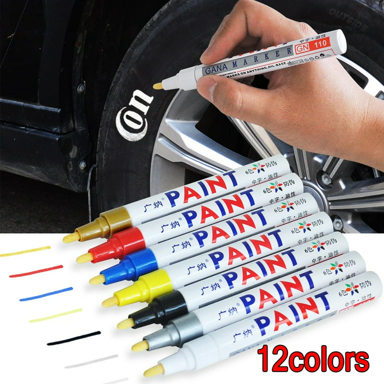 Tire Ink | Paint Pen for Car Tires | Permanent and Waterproof | Carwash Safe | 8 Colors Available (1 Pen, Orange)