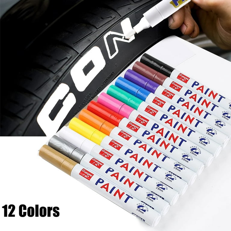 Qingy-12 Pieces Waterproof Permanent Tire Marker Durable Paint Pen, Other