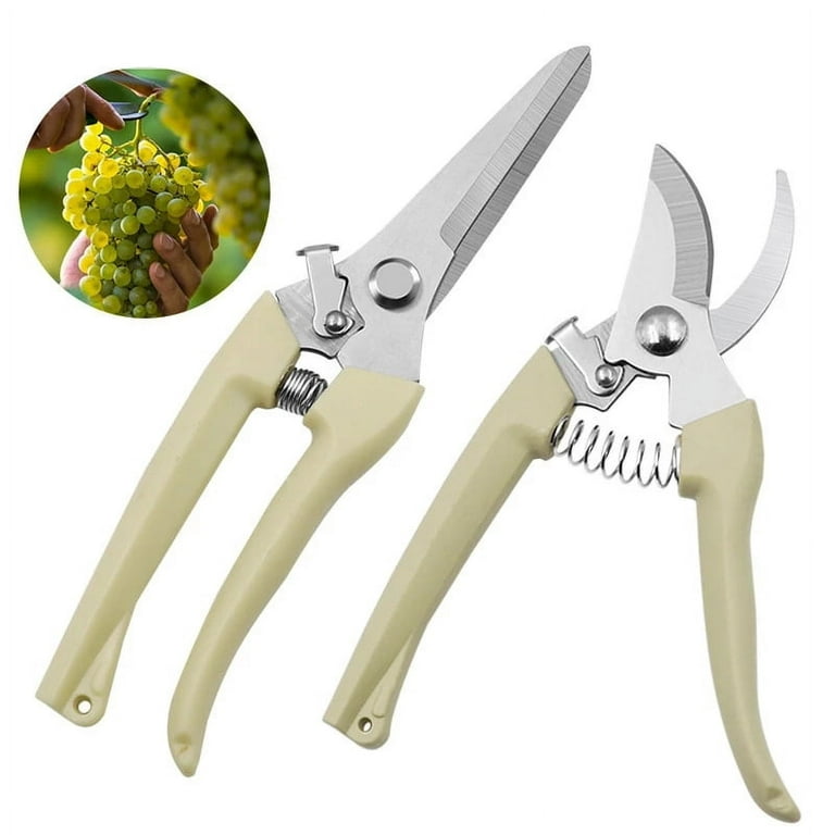Qingy-2pcs Premium Pruning Shears Gardening Tools, Plant Trimmer for Cutting Flowers, Roses, Hedges, Trees and Flower Stems, Hand Pruners, Small