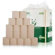 QingYa Bamboo Toilet Paper, 4-Ply Unbleached and Sustainable Paper , 18 Rolls, 200 Sheets per Roll