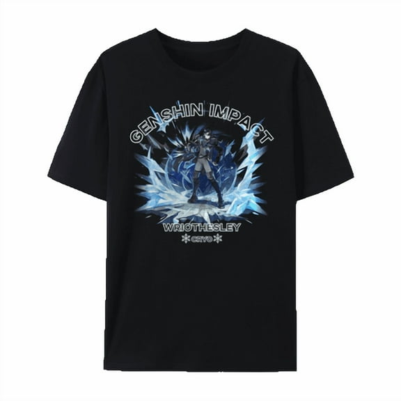 QingYee Genshin Impact All Character Impression Graphic Short Sleeve Crewneck Cotton T Shirt