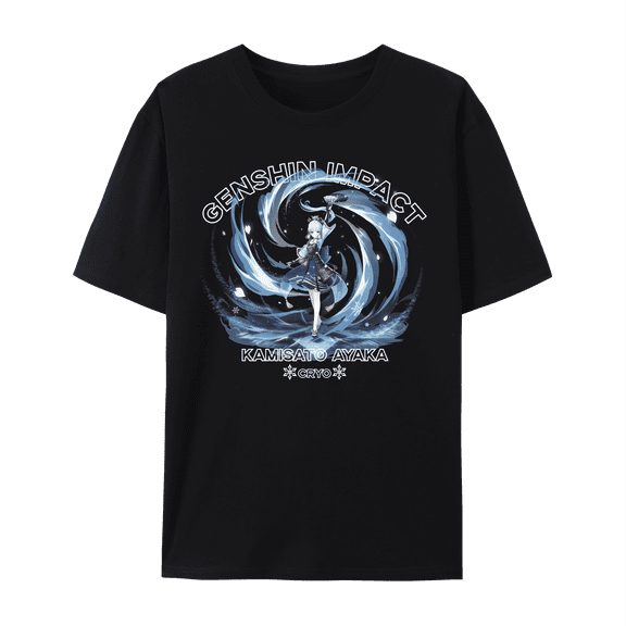 QingYee Genshin Impact All Character Impression Graphic Short Sleeve Crewneck Cotton T Shirt